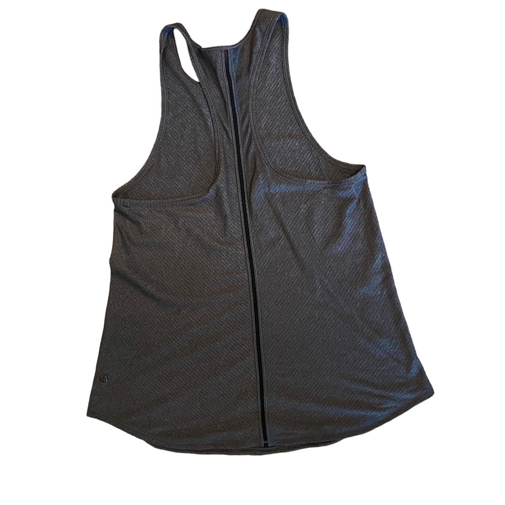 lululemon Cool Racerback Tank Top Gray Black Textured Yoga Women's Small Size 4